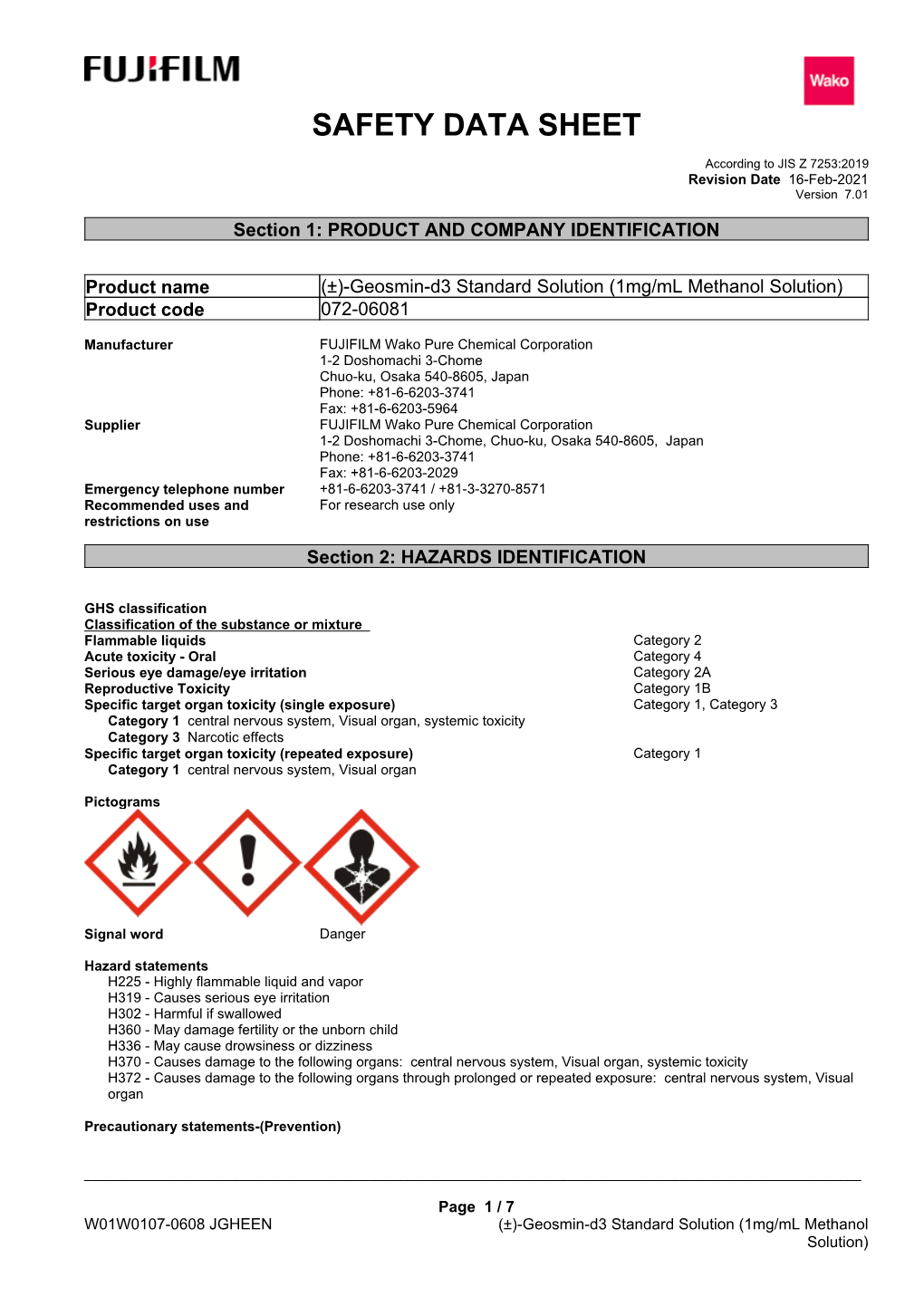 Safety Data Sheet