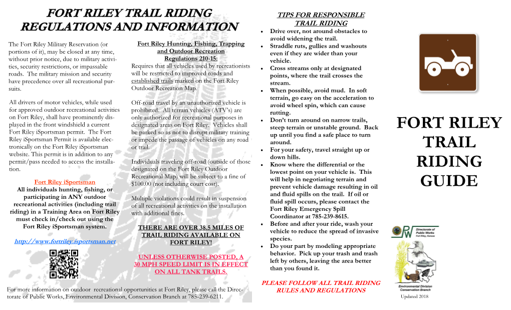Fort Riley Trail Riding Brochure