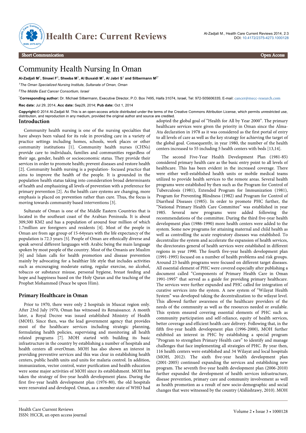 Community Health Nursing in Oman