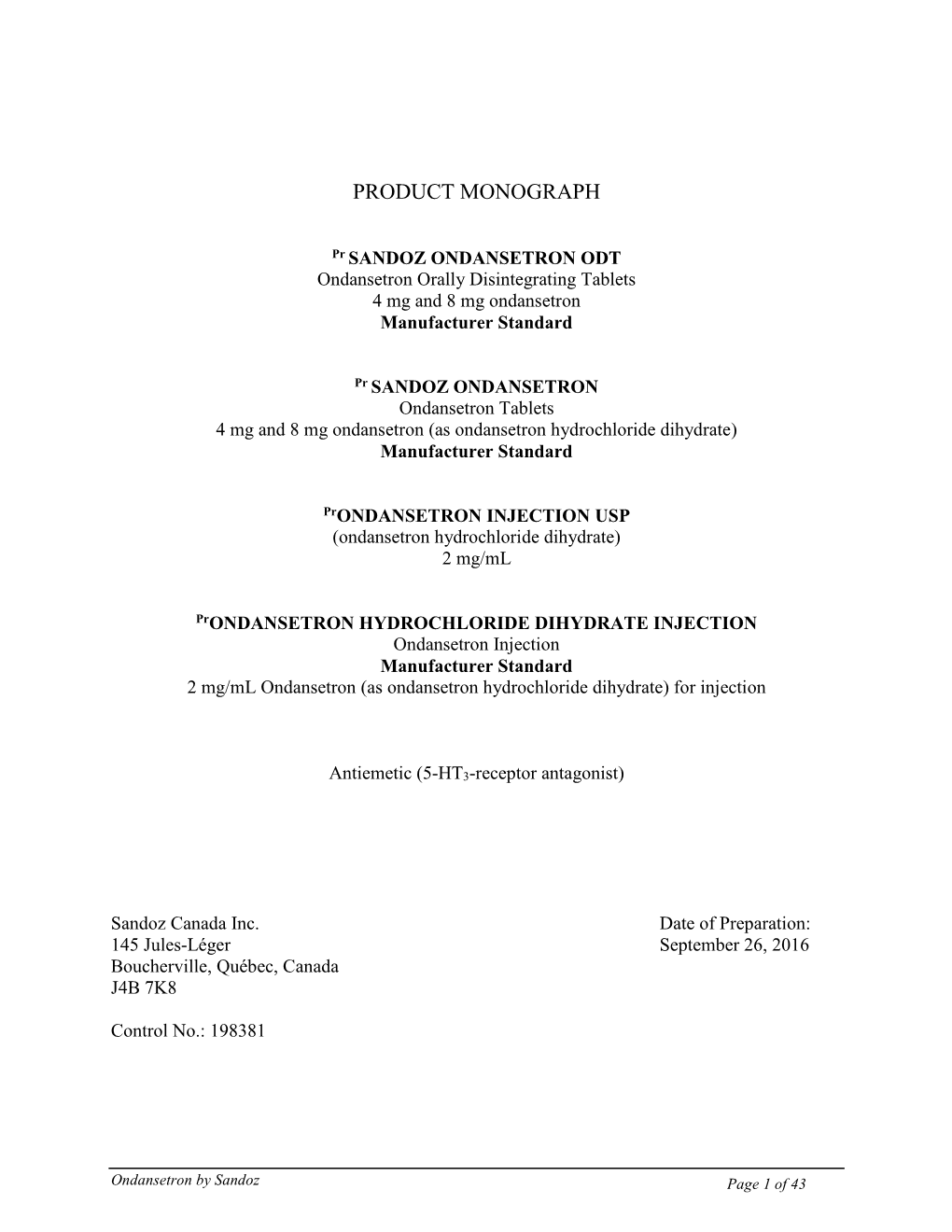 Product Monograph