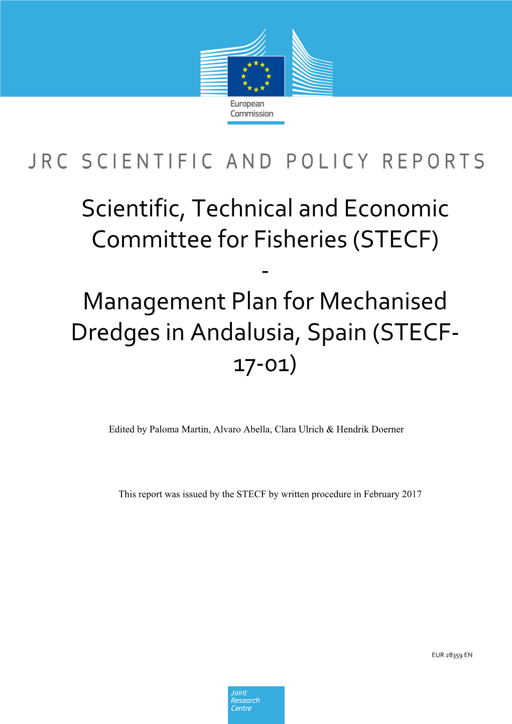 Management Plan for Mechanised Dredges in Andalusia, Spain (STECF- 17-01)