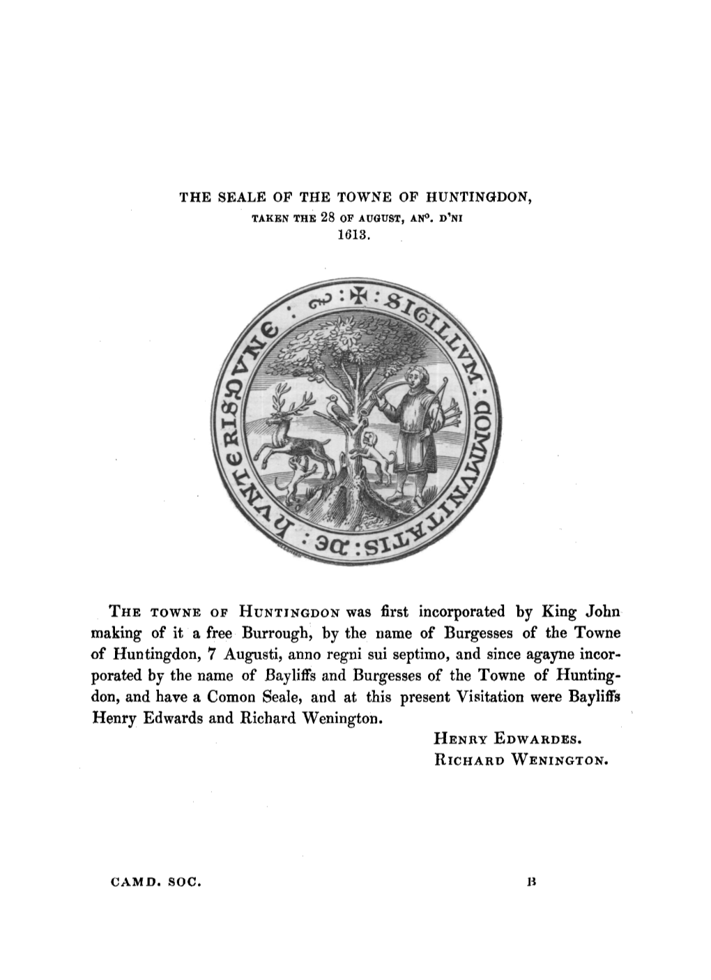 Visitation of Huntingdonshire AD 1613