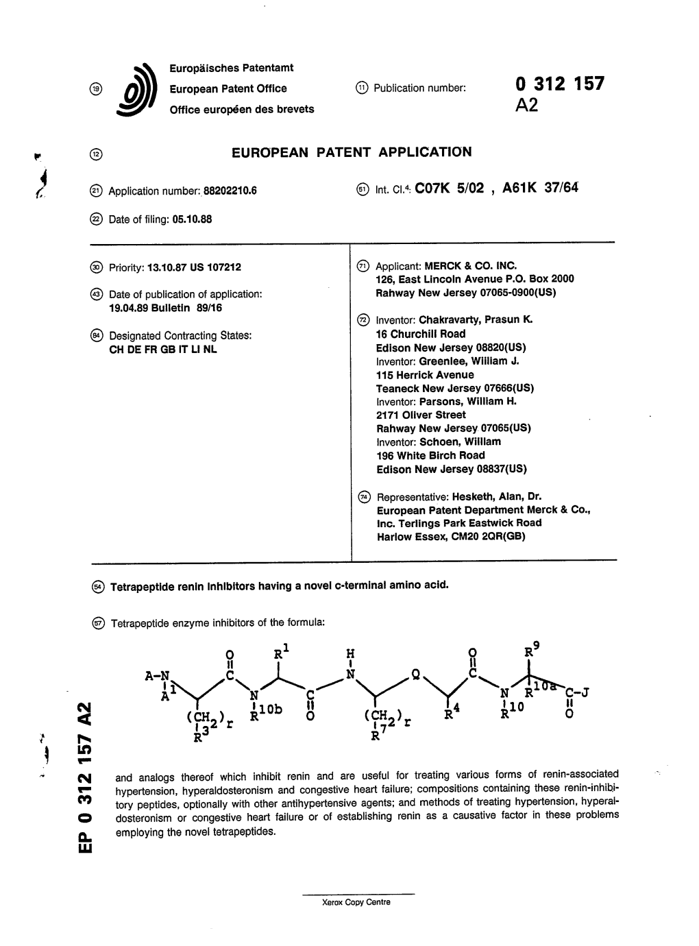 Tetrapeptide Renin Inhibitors Having a Novel C-Terminal Amino Acid