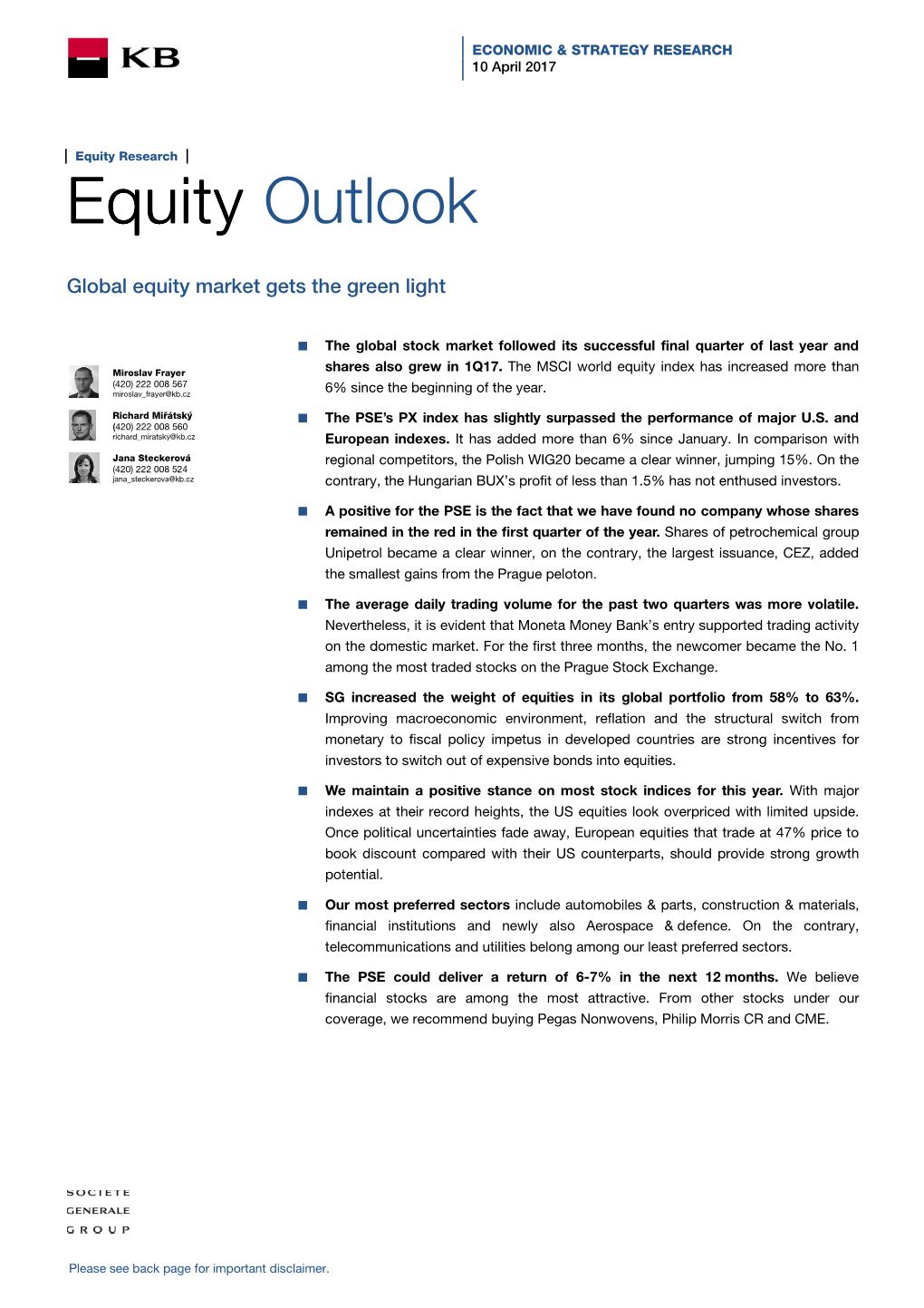 Equity Outlook