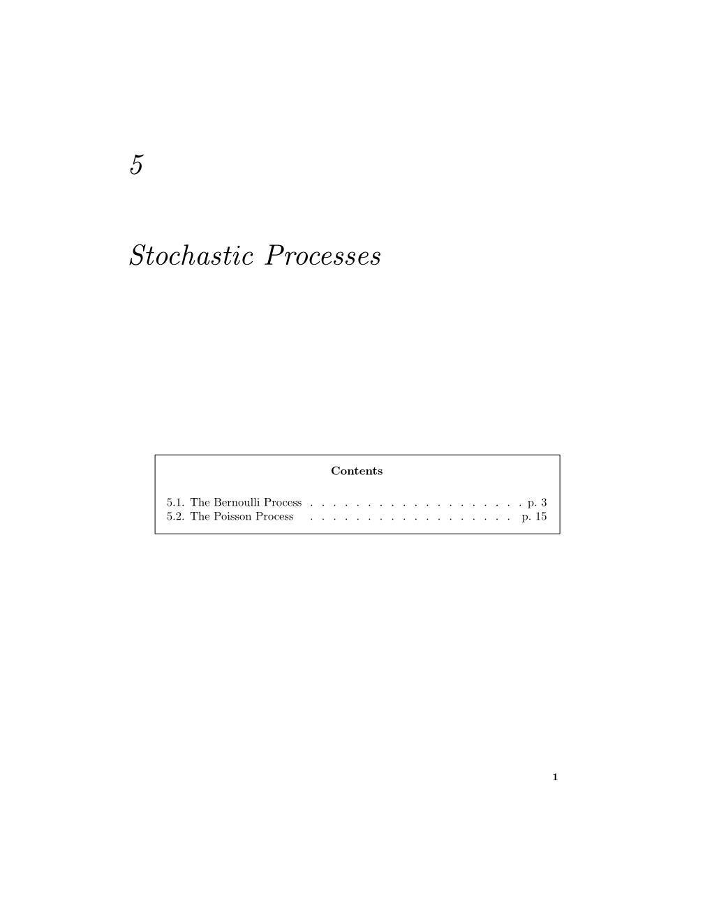 5 Stochastic Processes
