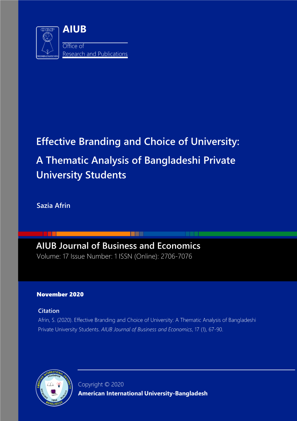 A Thematic Analysis of Bangladeshi Private University Students