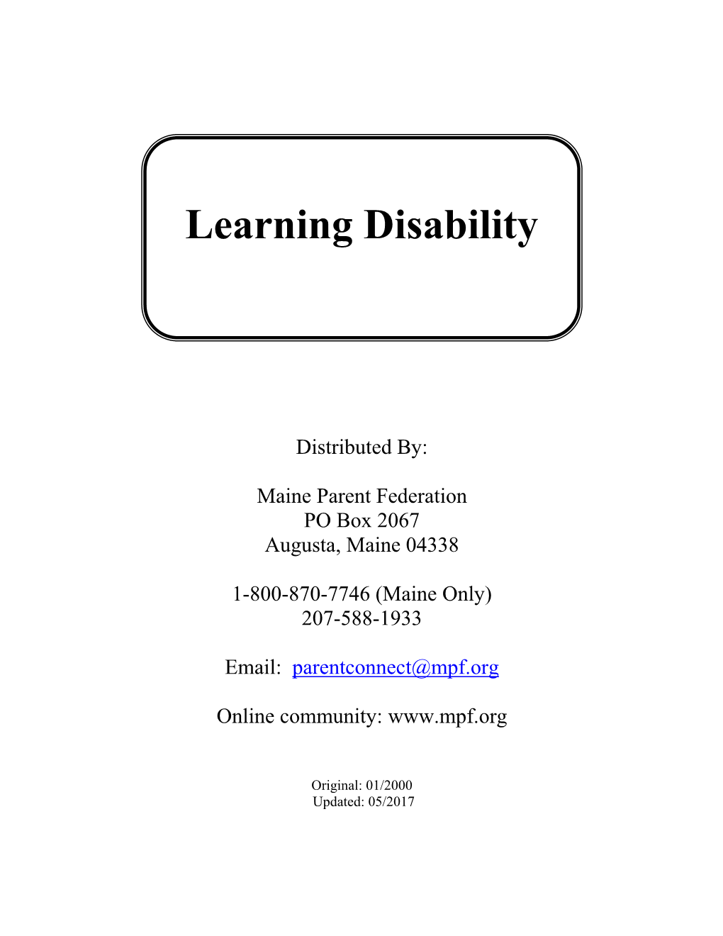 Learning Disability