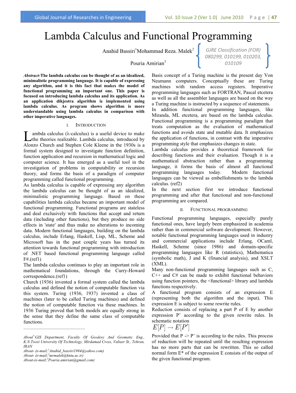 Lambda Calculus and Functional Programming