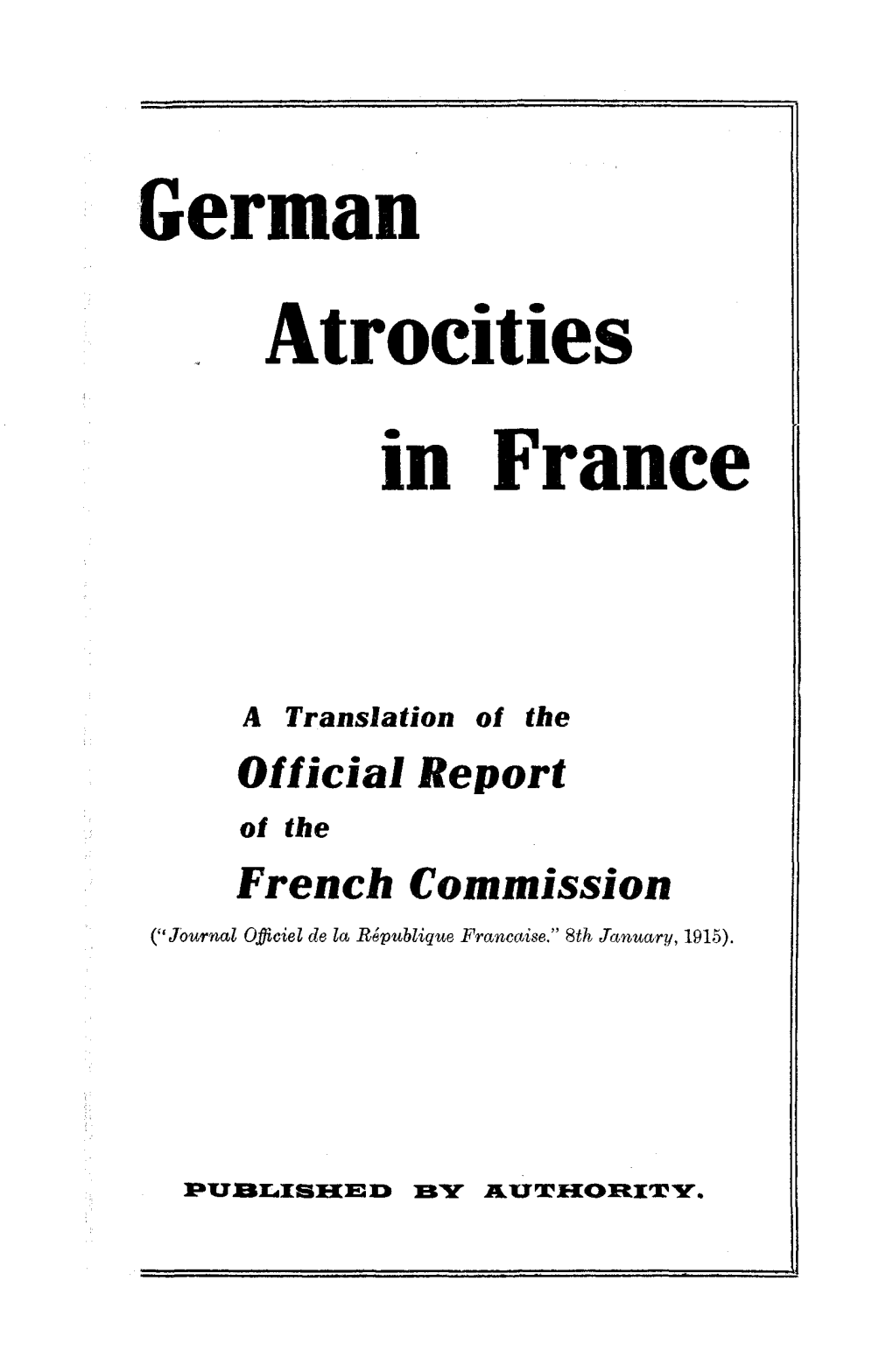 German Atrocities in France