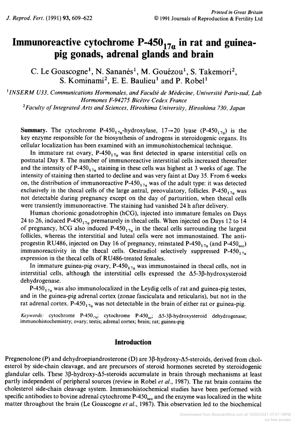 Pig Gonads, Adrenal Glands and Brain C