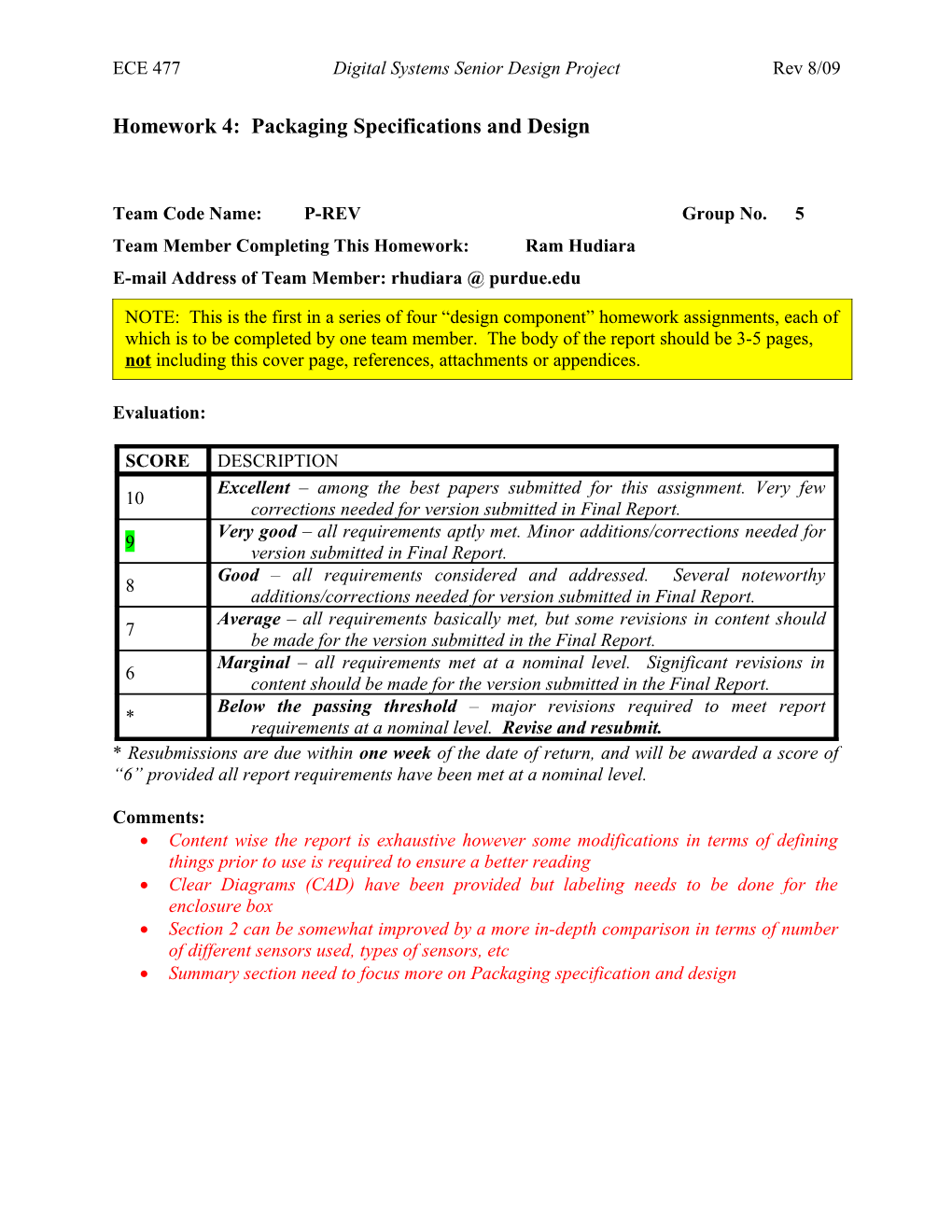 ECE 477 Digital Systems Senior Design Project Rev 9/10