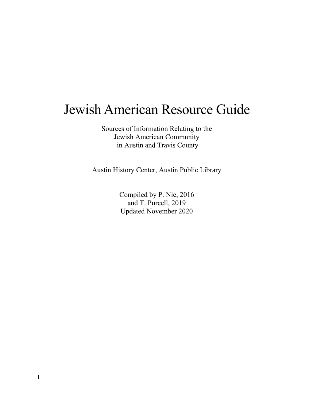 Jewish American Resource Guide