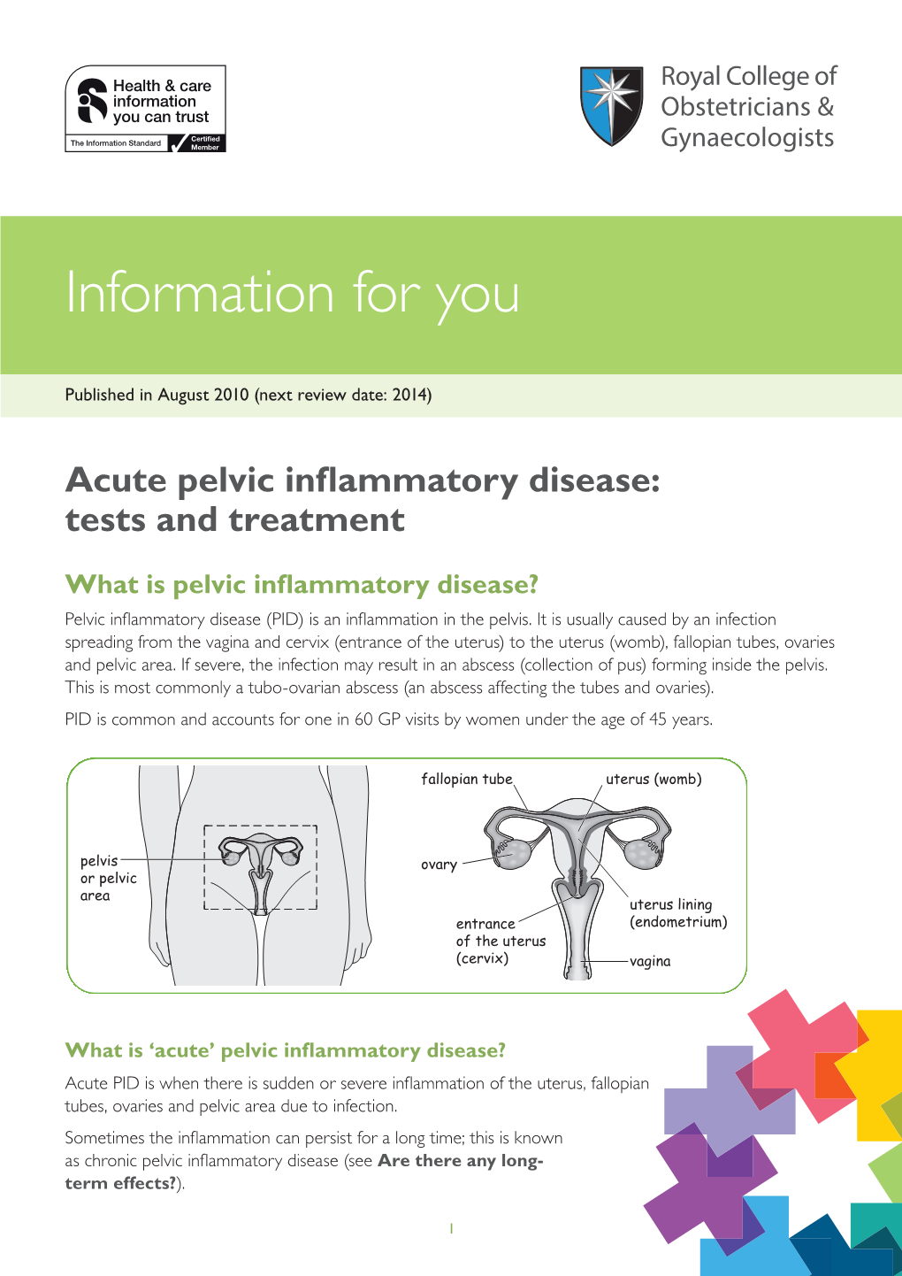 Acute Pelvic Inflammatory Disease: Tests and Treatment Information for for You You
