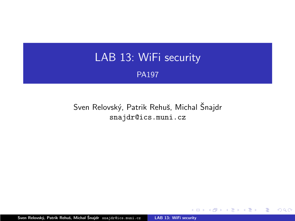 LAB 13: Wifi Security PA197