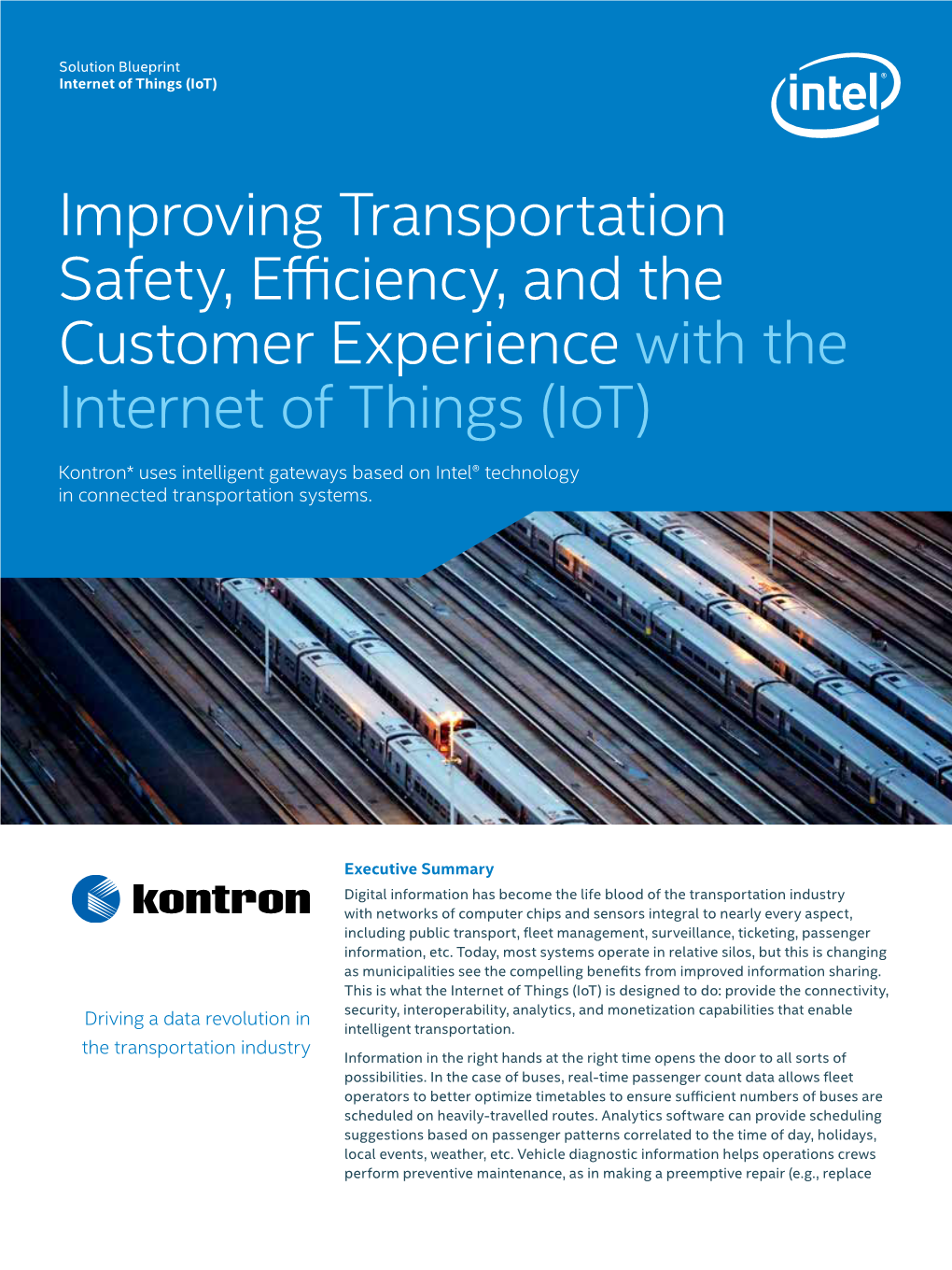 Improving Transportation Safety, Efficiency, and the Customer Experience with the Internet of Things (Iot)