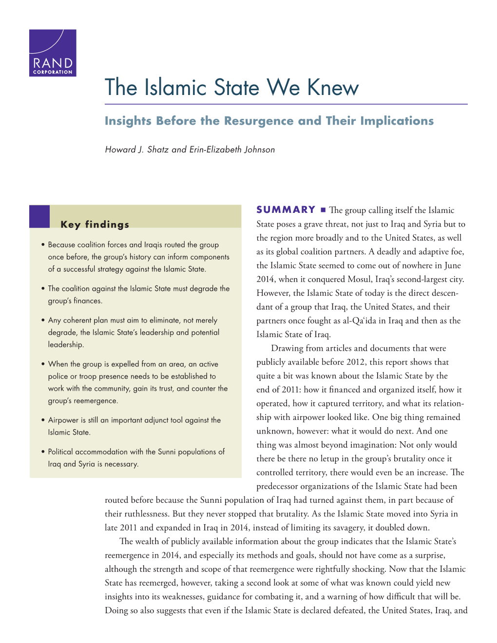 The Islamic State We Knew