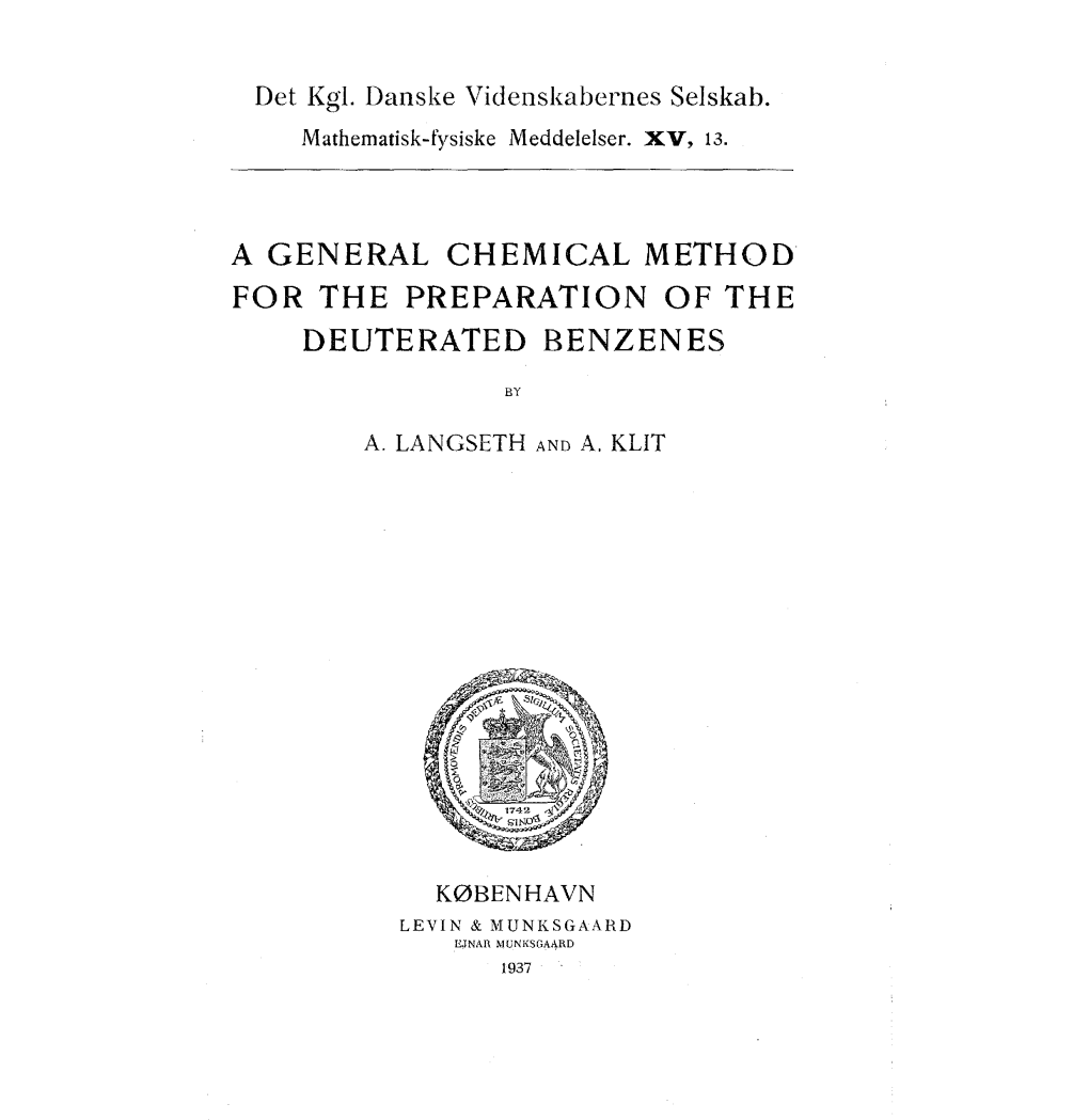 A General Chemical Method for the Preparation of The