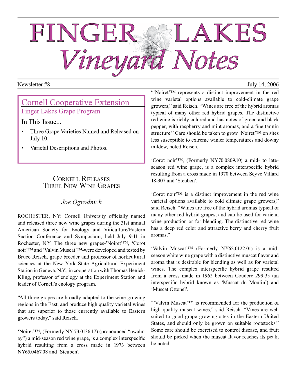 Vineyard Notes