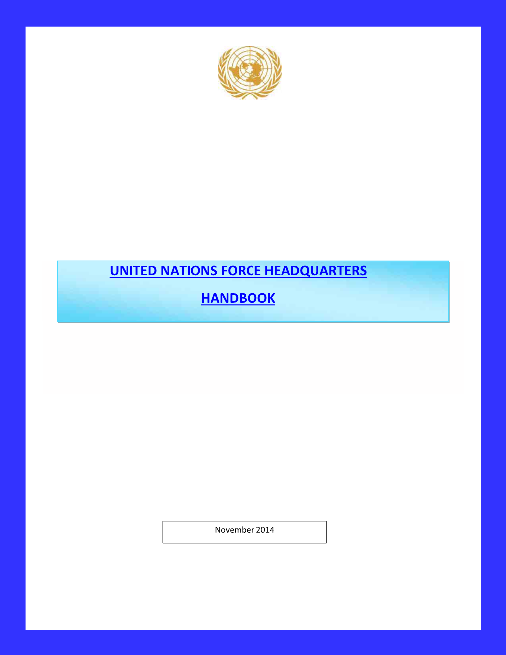 United Nations Force Headquarters Handbook