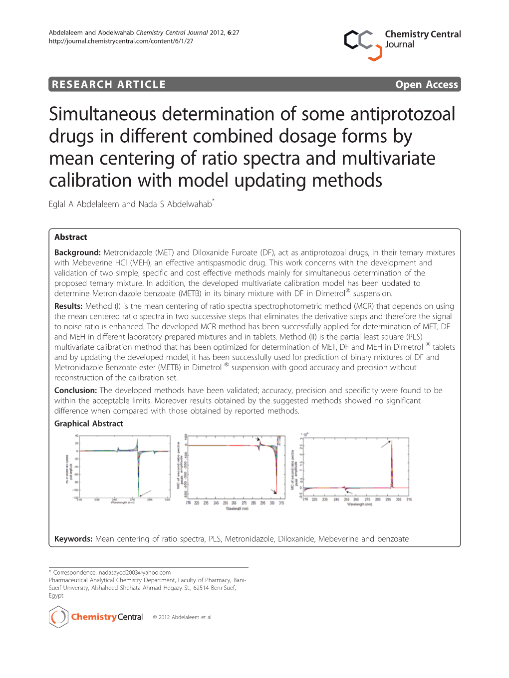 Simultaneous Determination of Some Antiprotozoal Drugs in Different