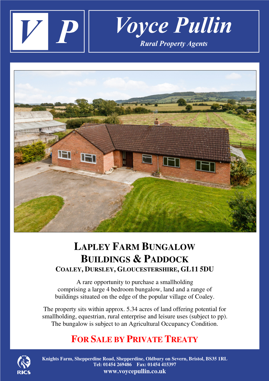 Lapley Farm Bungalow Buildings & Paddock