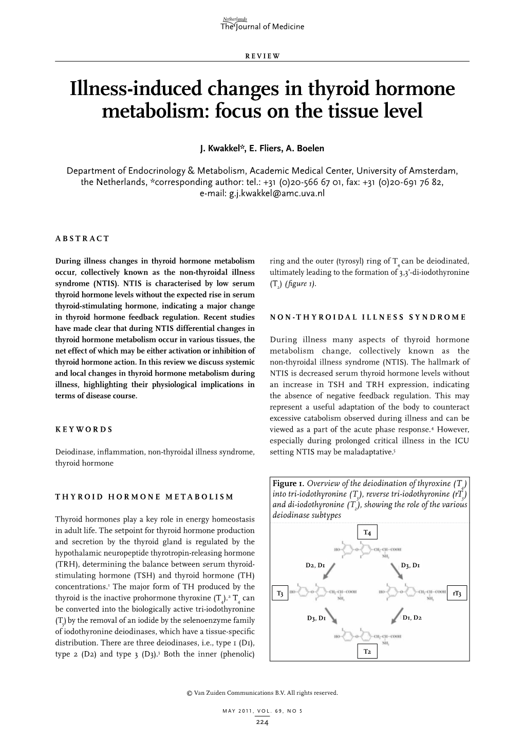 Illness-Induced Changes in Thyroid Hormone Metabolism: Focus on the Tissue Level