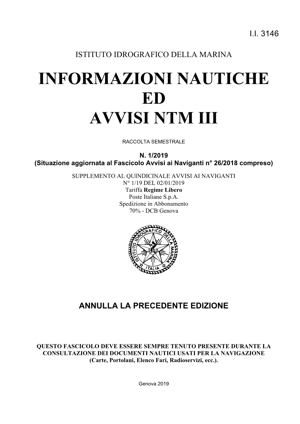 Informazioni Nautiche Ed Avvisi Ntm Iii