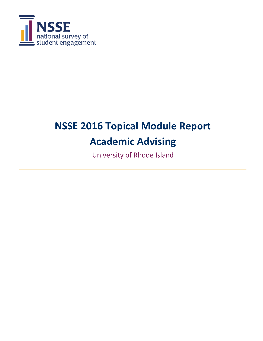 NSSE16 Topical Module