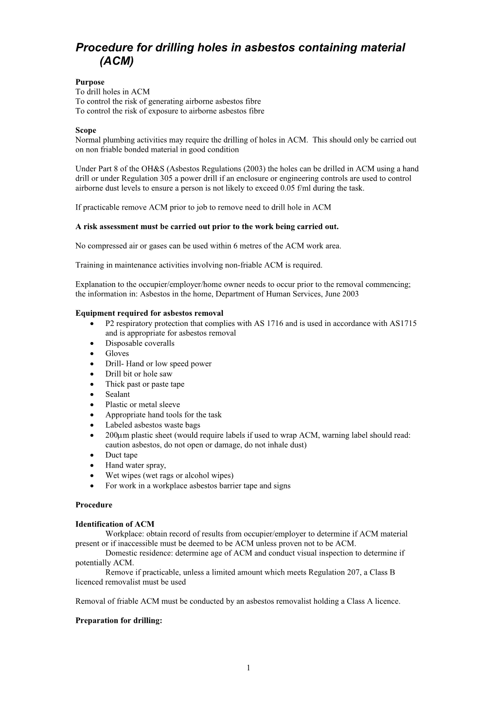 Removal of Non-Friable Asbestos Containing Material (ACM) Accessories from Gas Appliances