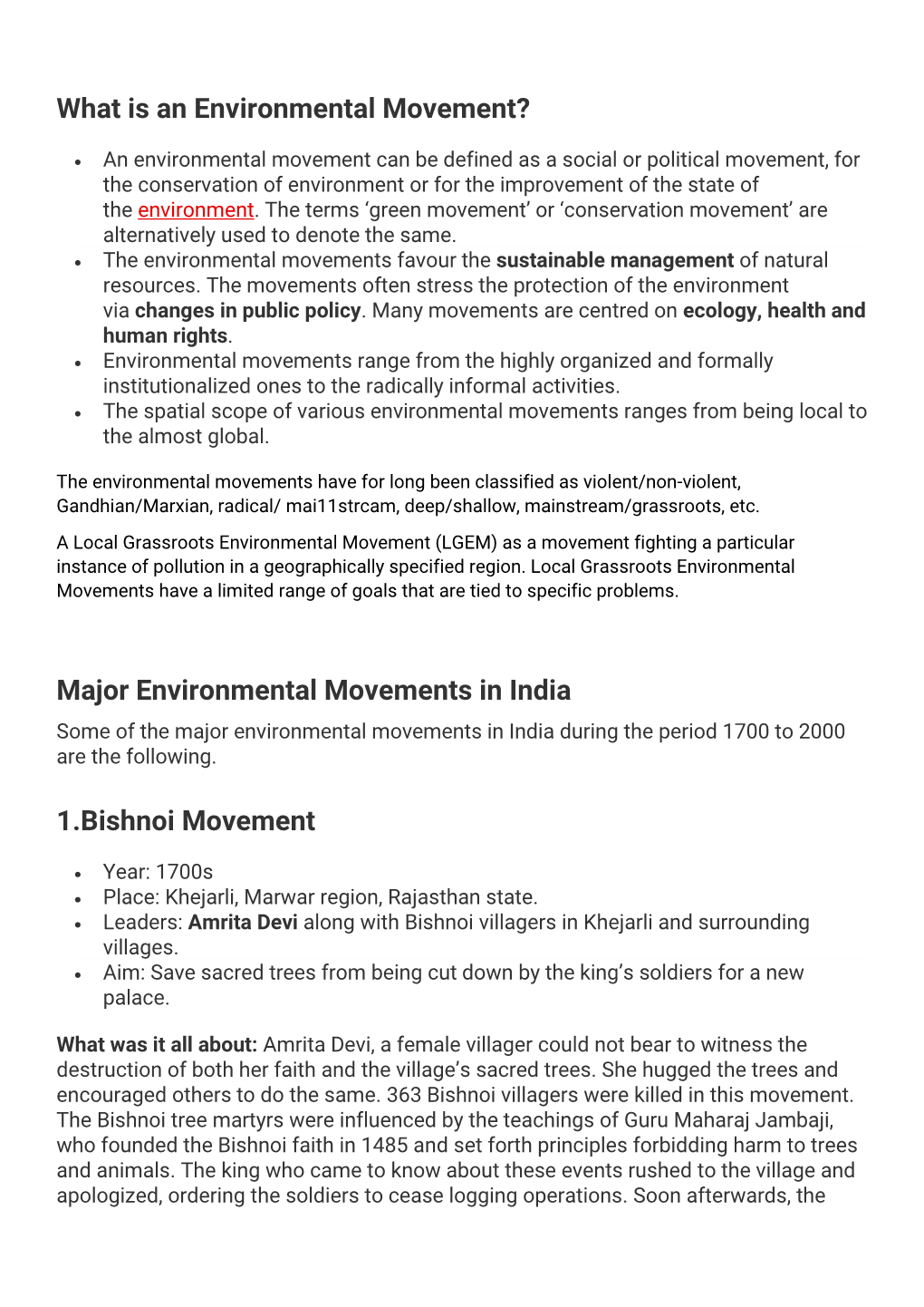 What Is an Environmental Movement? Major Environmental Movements In