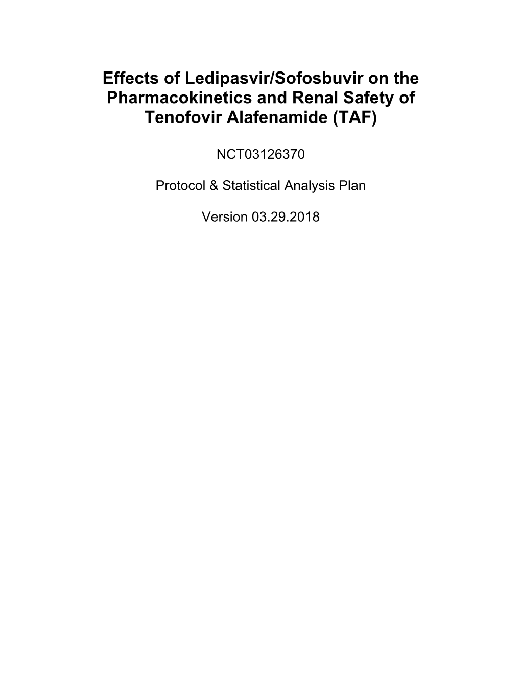 Study Protocol and Statistical Analysis Plan