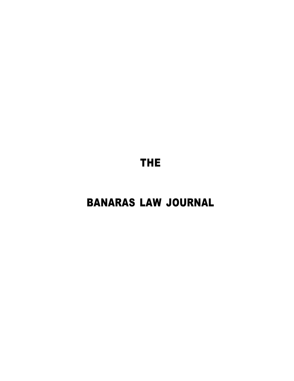 Banaras Law Journal 2014 Vol 43 No. 2