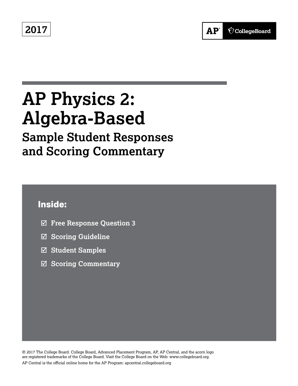 AP Physics 2 Student Sample Responses To
