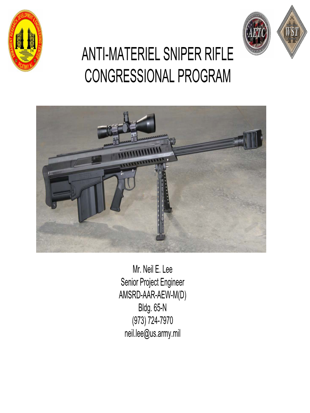 Anti-Materiel Sniper Rifle Congressional Program