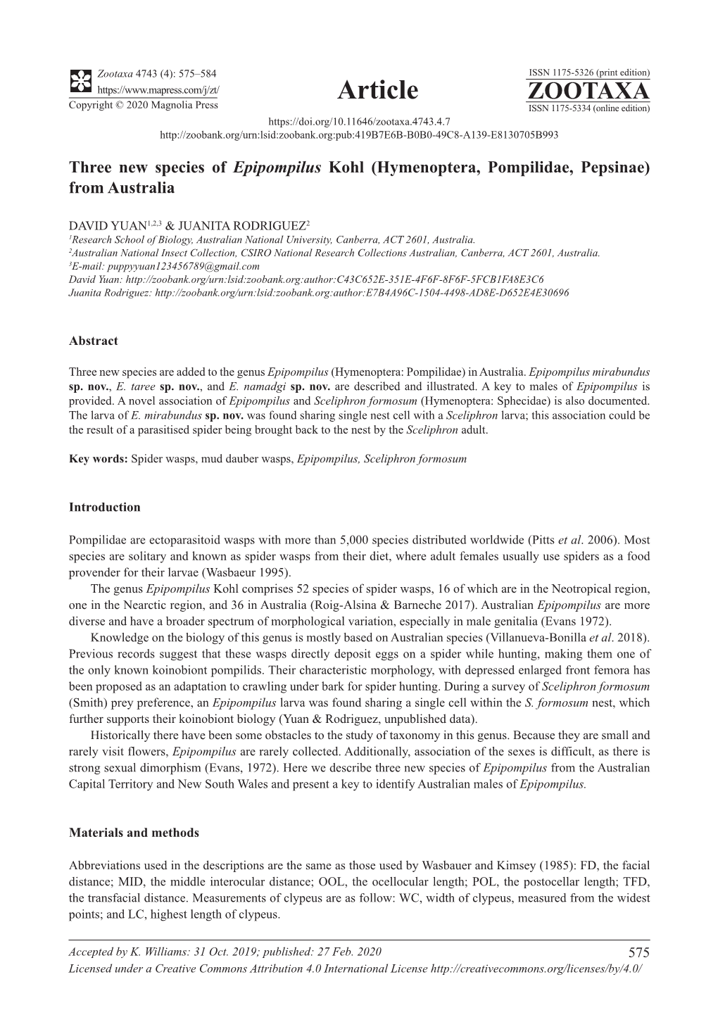 Three New Species of Epipompilus Kohl (Hymenoptera, Pompilidae, Pepsinae) from Australia