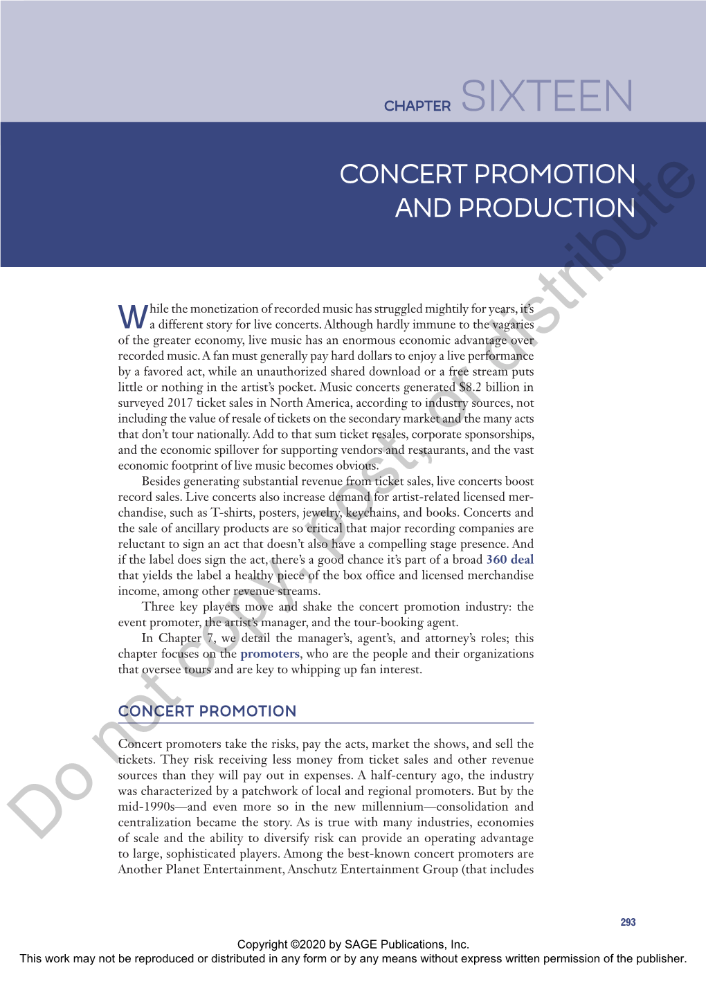 Concert Promotion and Production