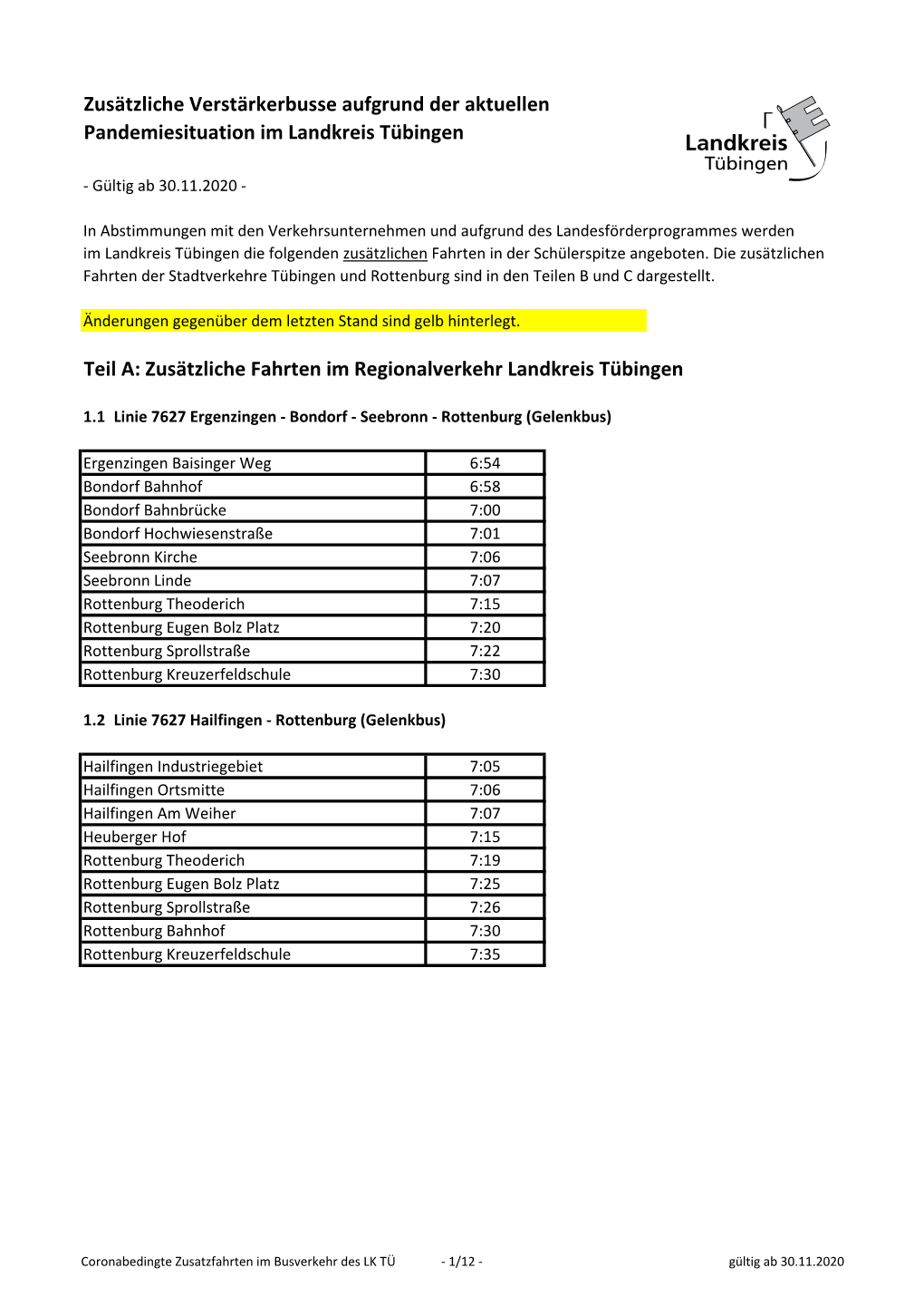 Zusätzliche Verstärkerbusse Aufgrund Der Aktuellen Pandemiesituation Im Landkreis Tübingen