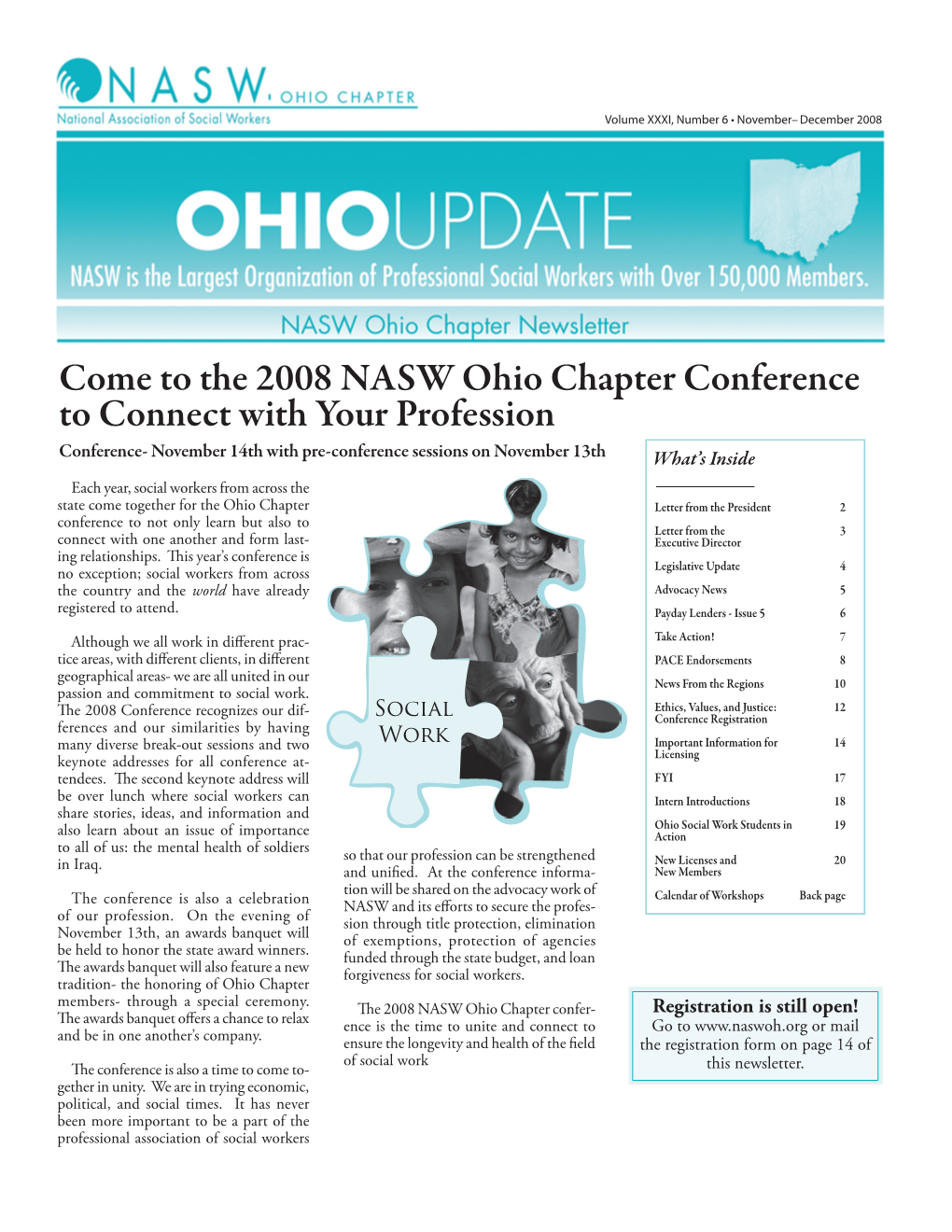 Come to the 2008 NASW Ohio Chapter Conference to Connect With
