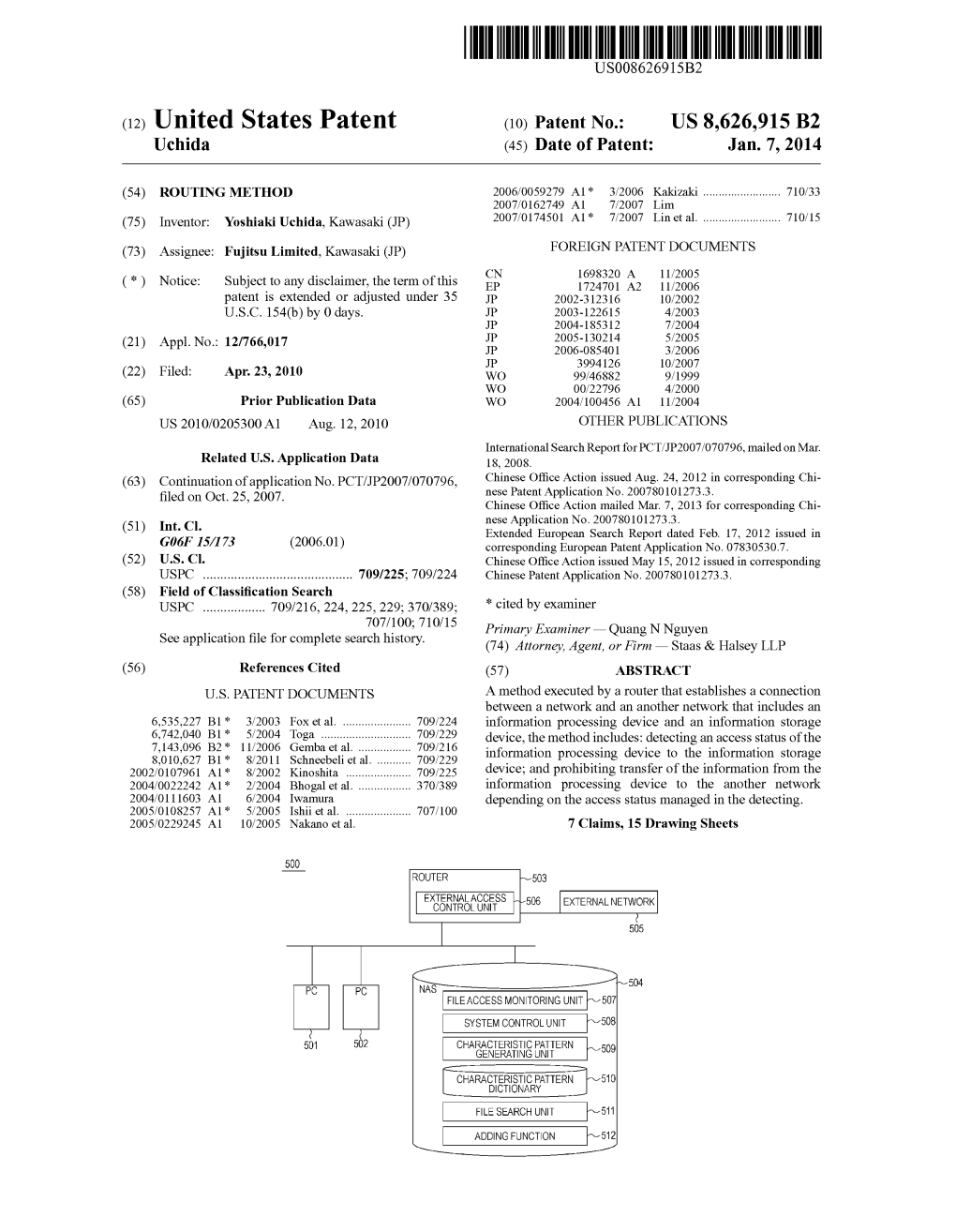 (12) United States Patent (10) Patent N0.: US 8,626,915 B2 Uchida (45) Date of Patent: Jan