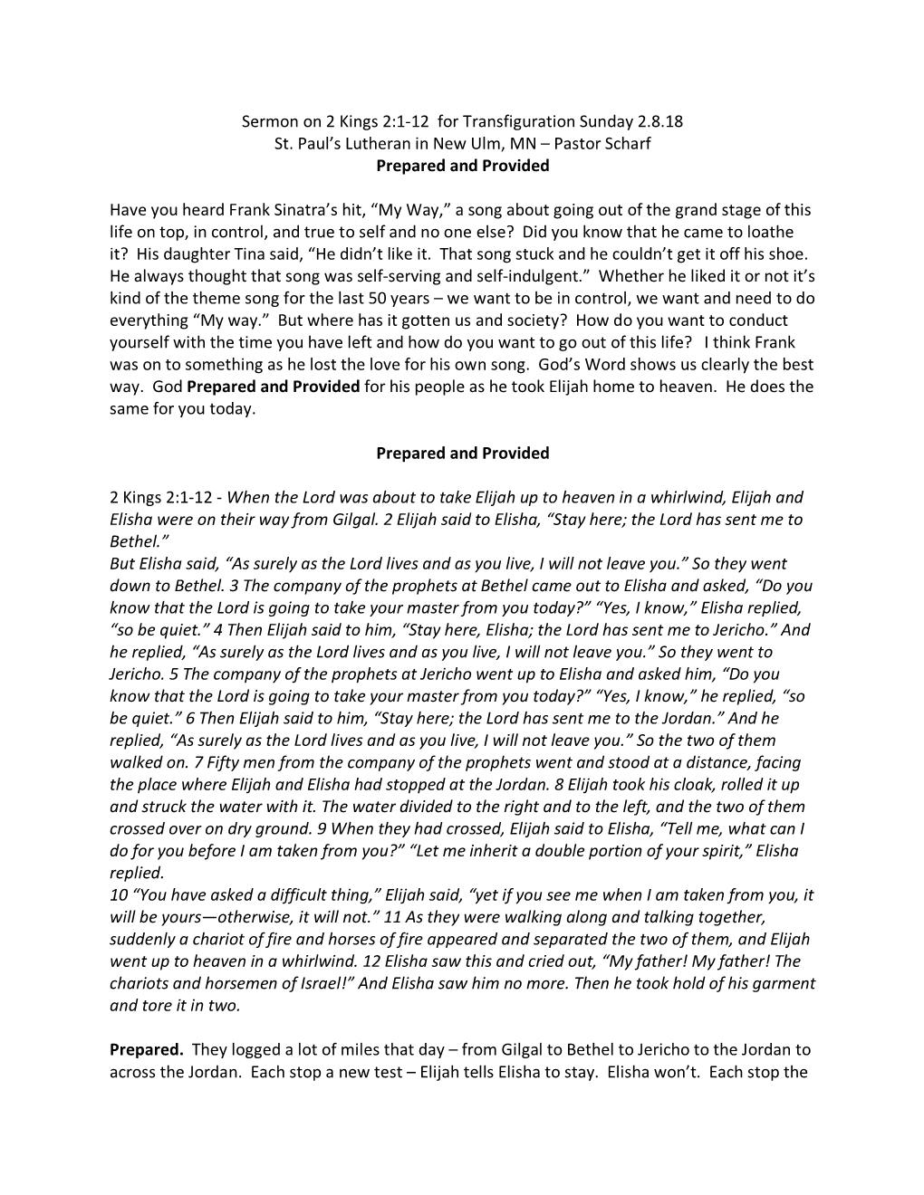 Sermon on 2 Kings 2.1-12 Printable