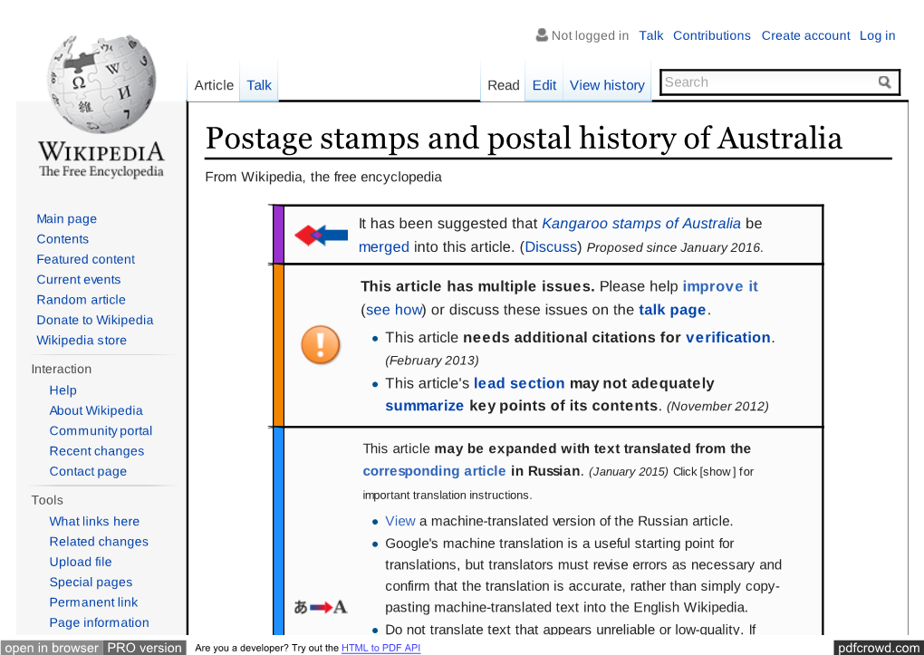 Postage Stamps and Postal History of Australia