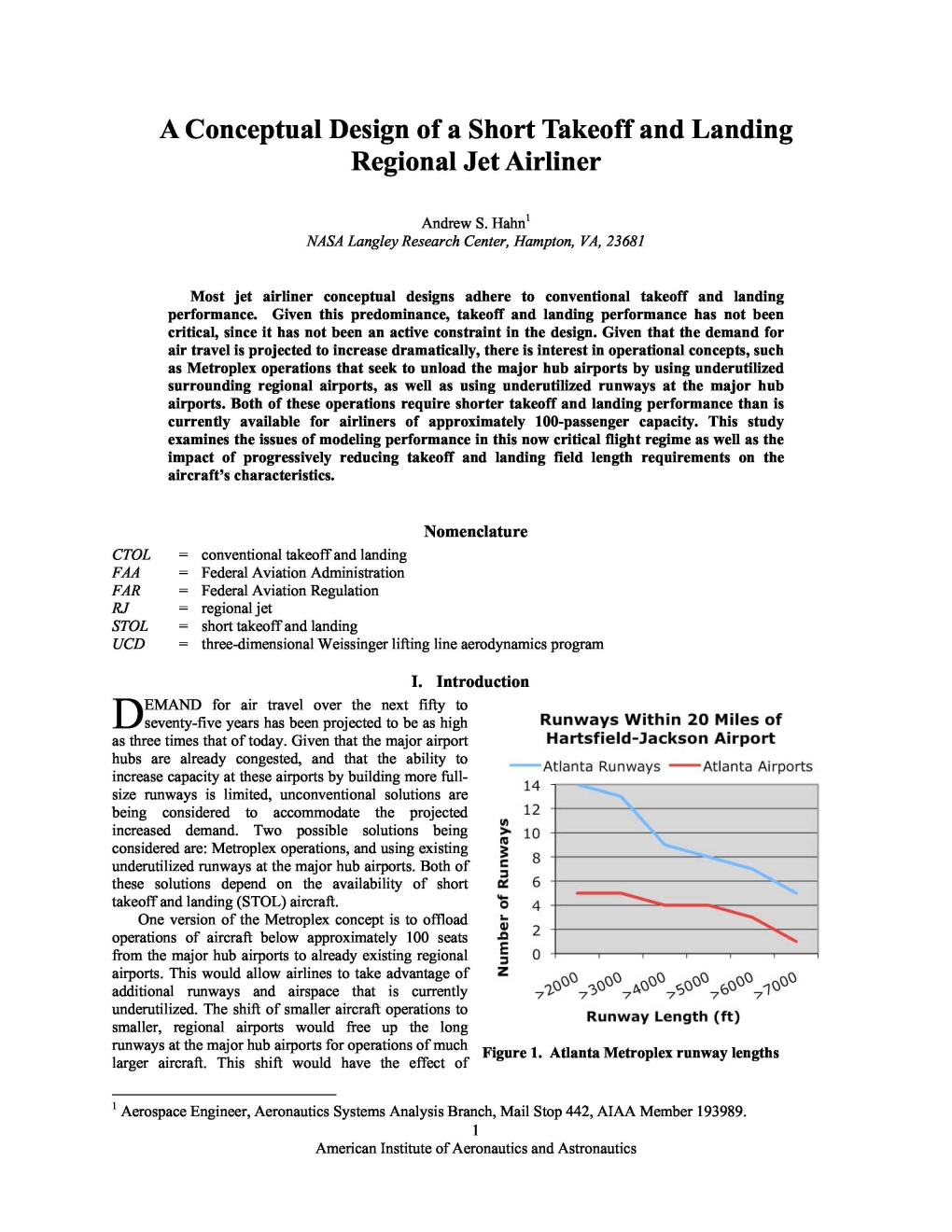 A Conceptual Design of a Short Takeoff and Landing Regional Jet Airliner