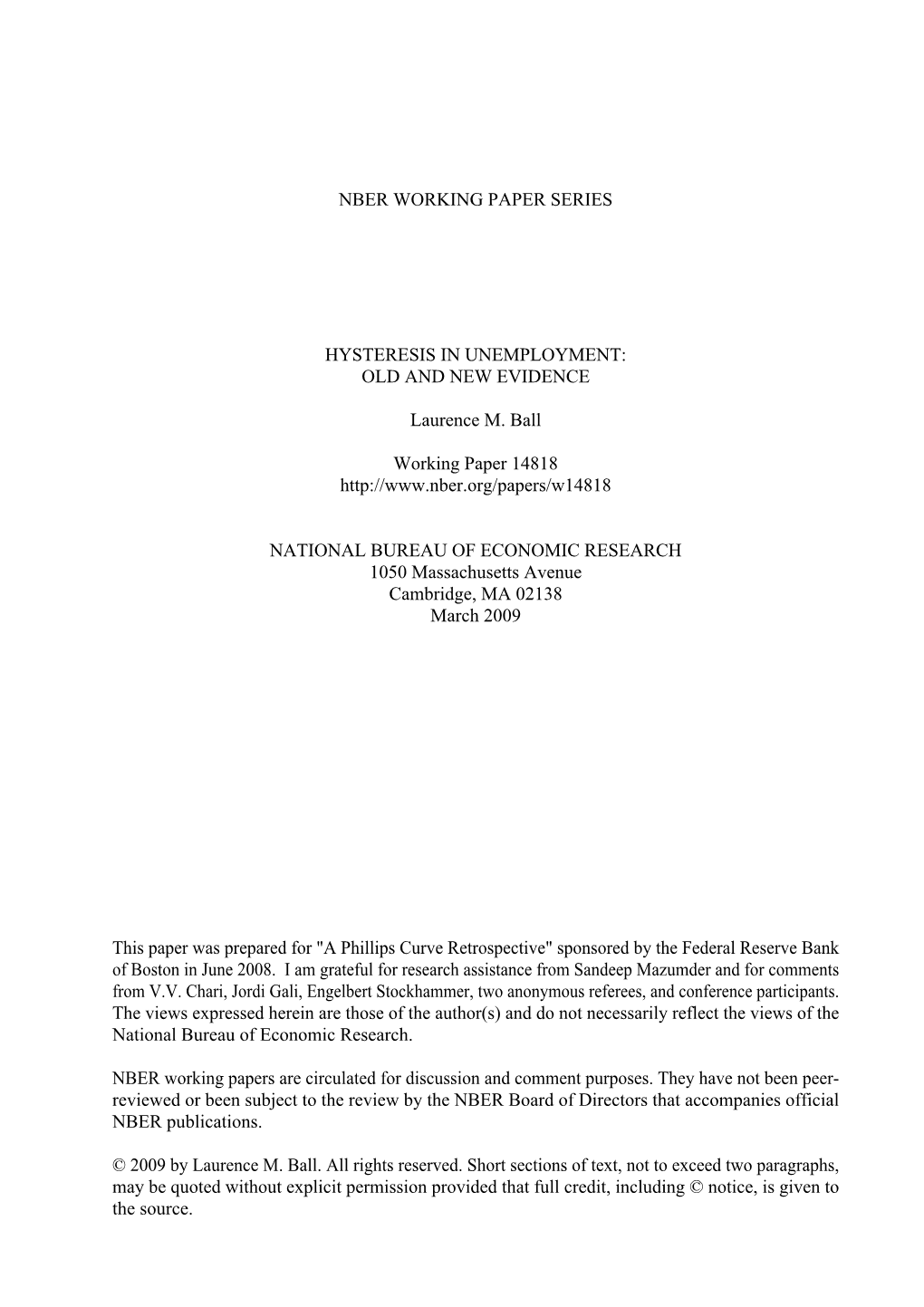 Hysteresis in Unemployment: Old and New Evidence