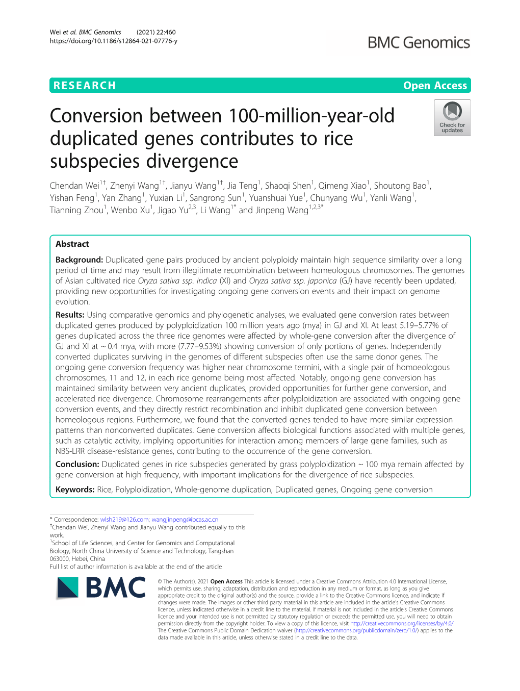 Conversion Between 100-Million-Year-Old Duplicated Genes Contributes to Rice Subspecies Divergence