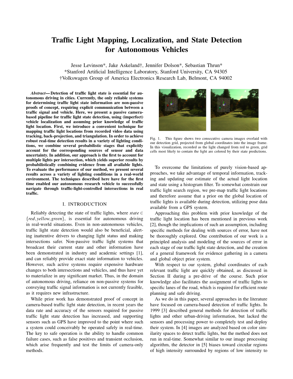 Traffic Light Mapping, Localization, and State Detection For