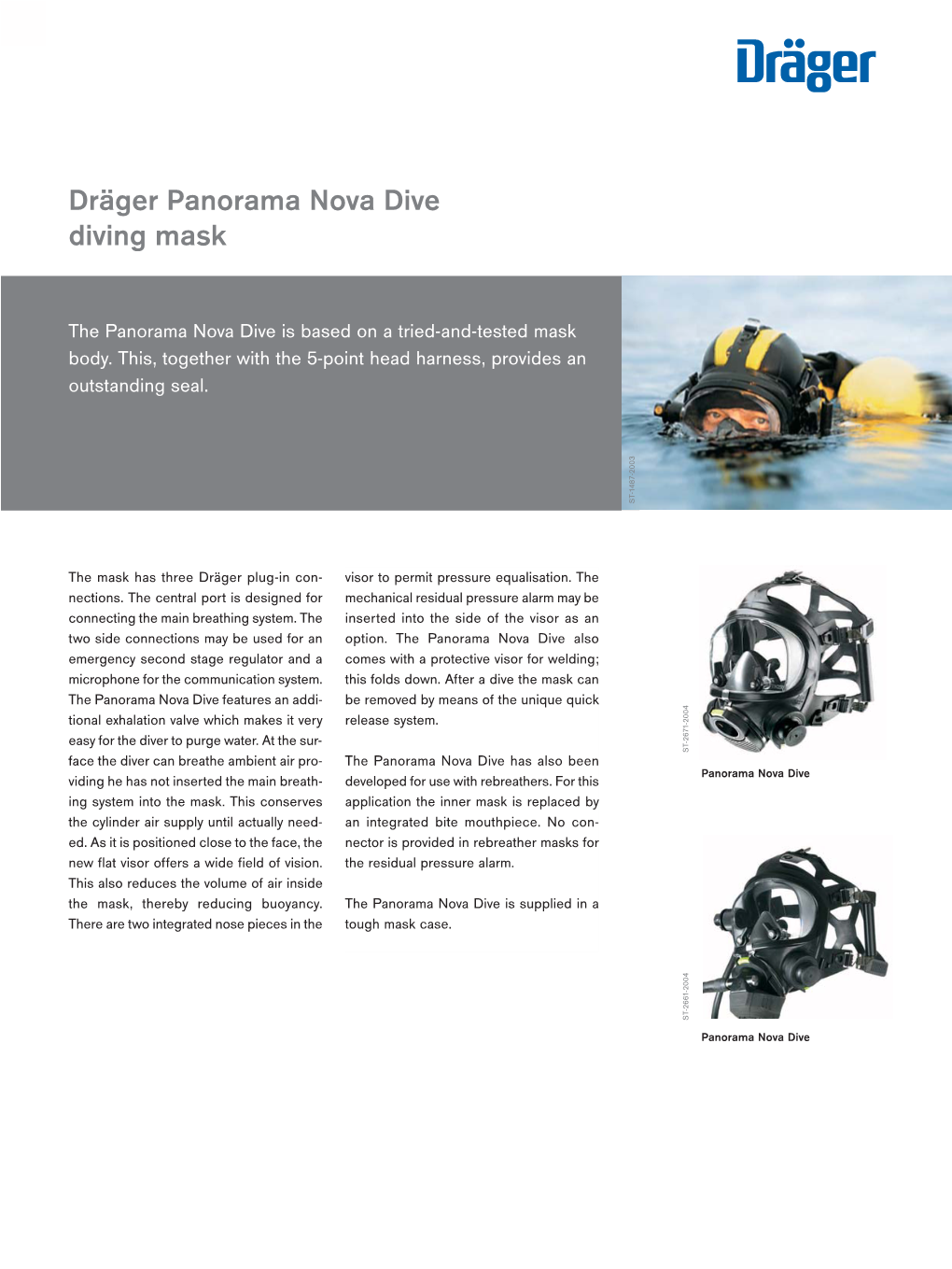 Dräger Panorama Nova Dive Diving Mask