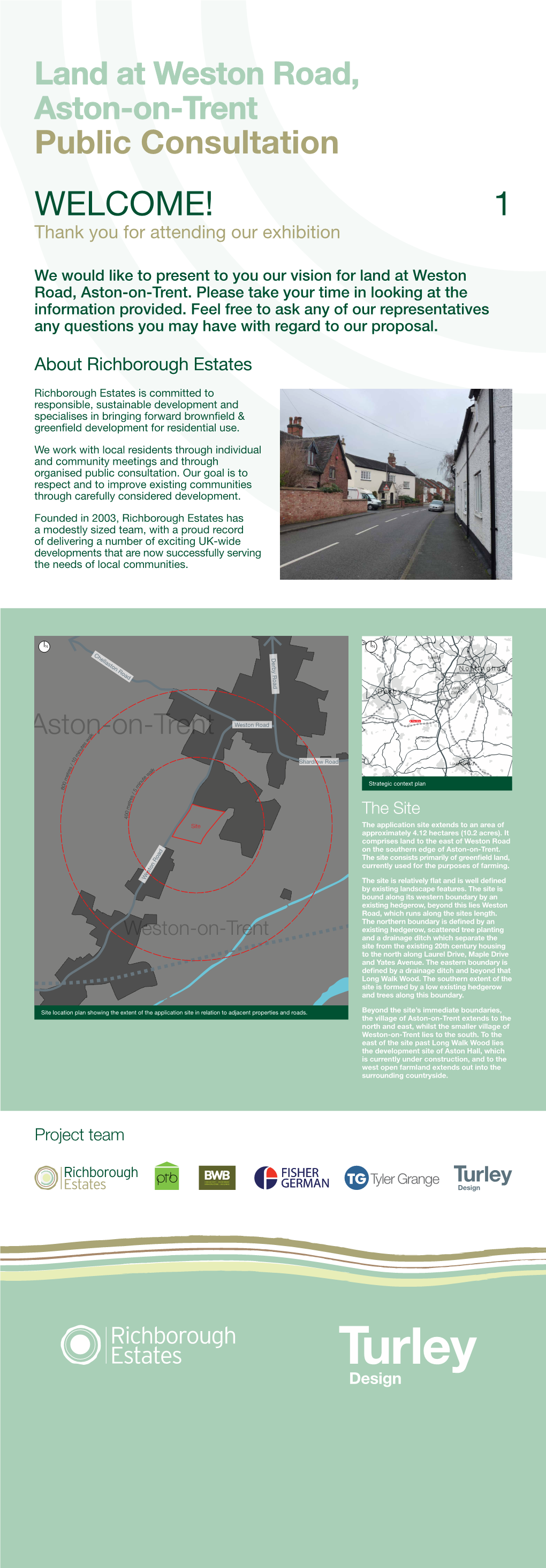 We Would Like to Present to You Our Vision for Land at Weston Road, Aston-On-Trent. Please Take Your Time in Looking at the Information Provided