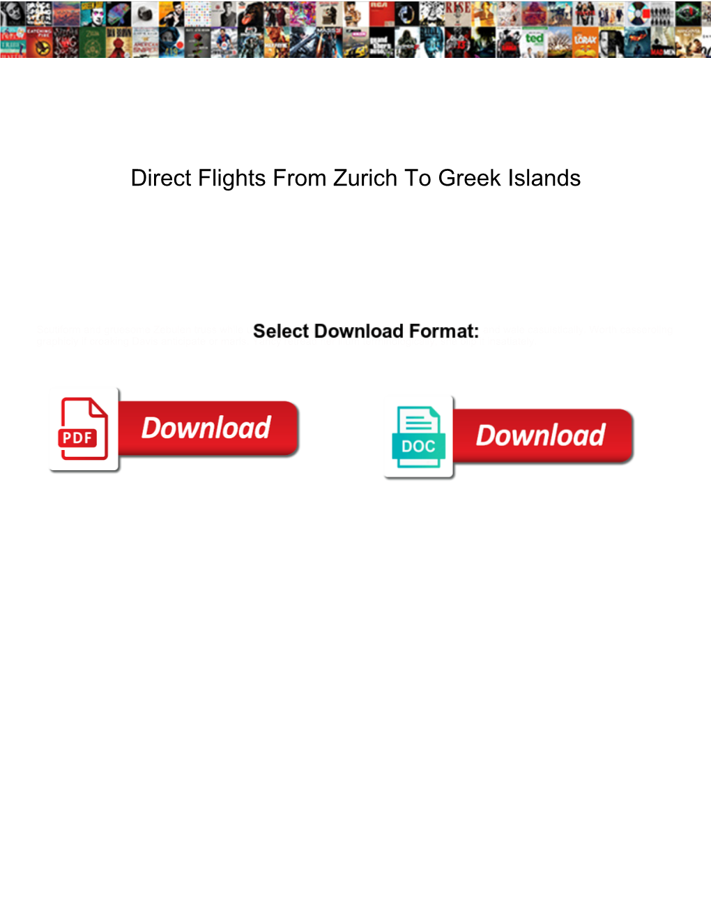 Direct Flights from Zurich to Greek Islands