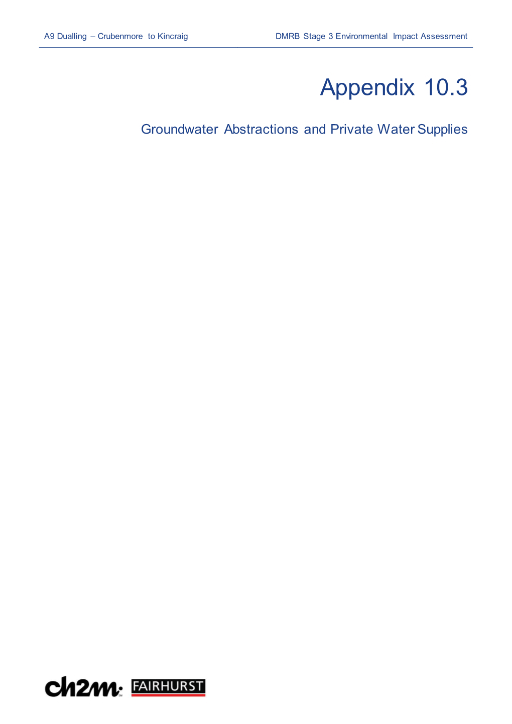 Groundwater Abstractions and Private Water Supplies