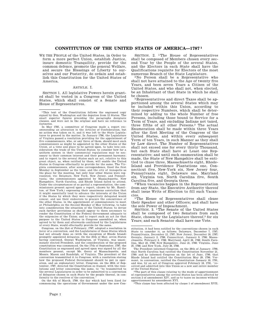 Constitution of the United States of America—17871